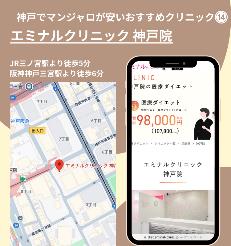 神戸でマンジャロが安いおすすめクリニックエミナルクリニック神戸院