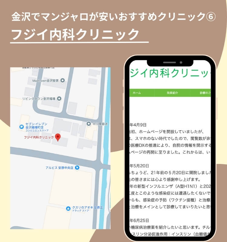 金沢でマンジャロが安いおすすめクリニック⑥フジイ内科クリニック