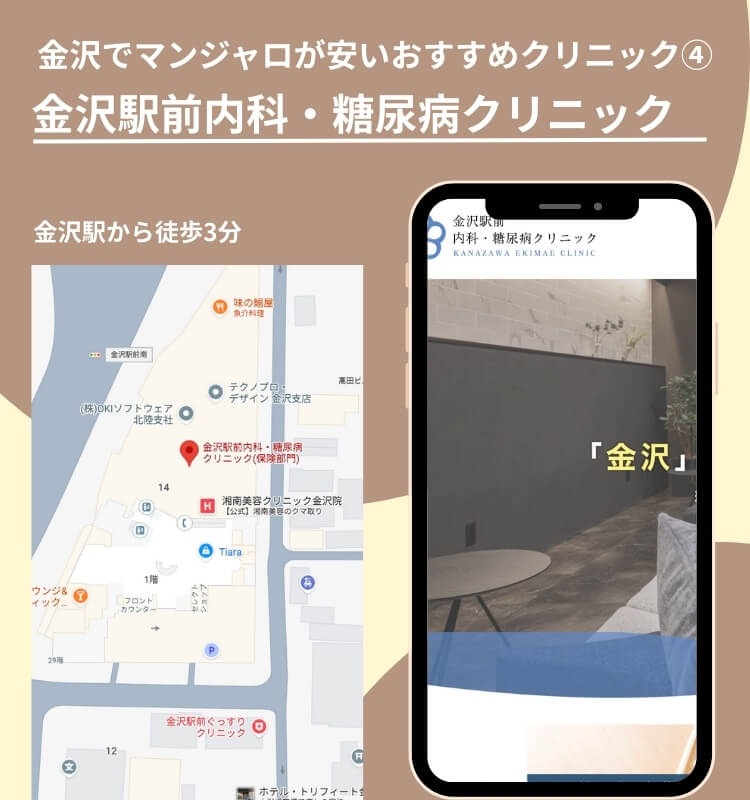金沢でマンジャロが安いおすすめクリニック④金沢駅前内科・糖尿病クリニック