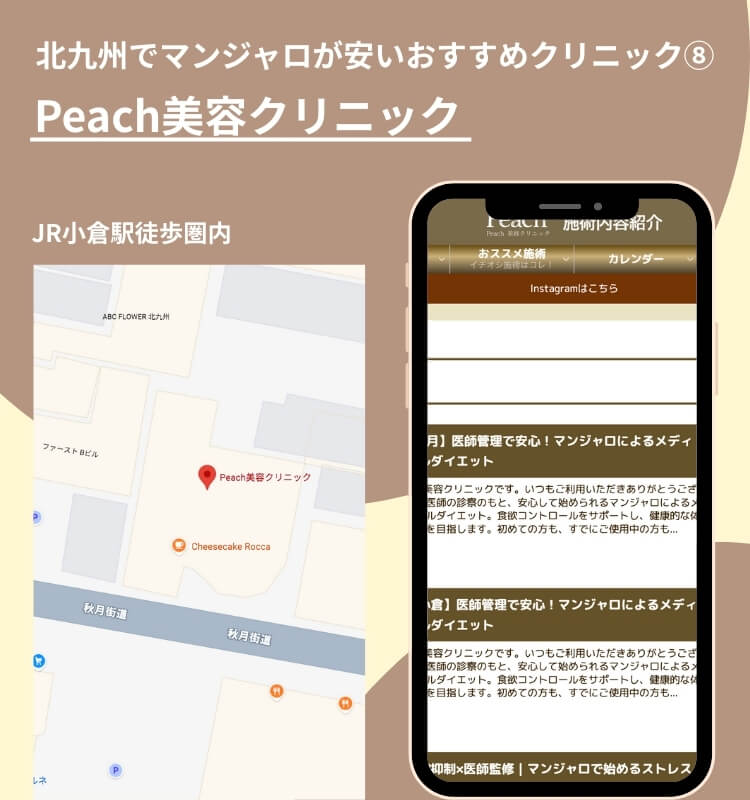 北九州でマンジャロが安いおすすめクリニック⑧Peach美容クリニック
