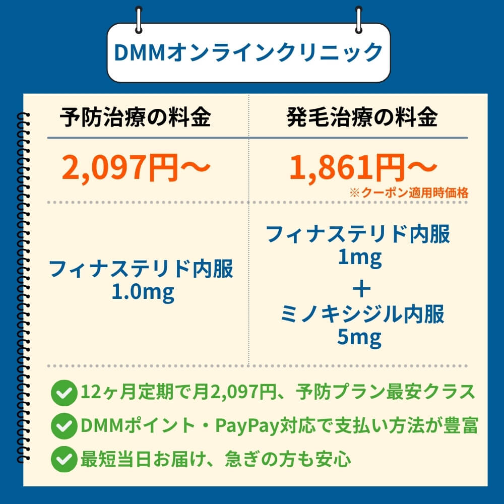 DMMオンラインクリニックのAGA治療