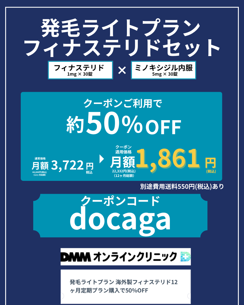 発毛ライトプランフィナステリドセットのAGAクーポンコード情報