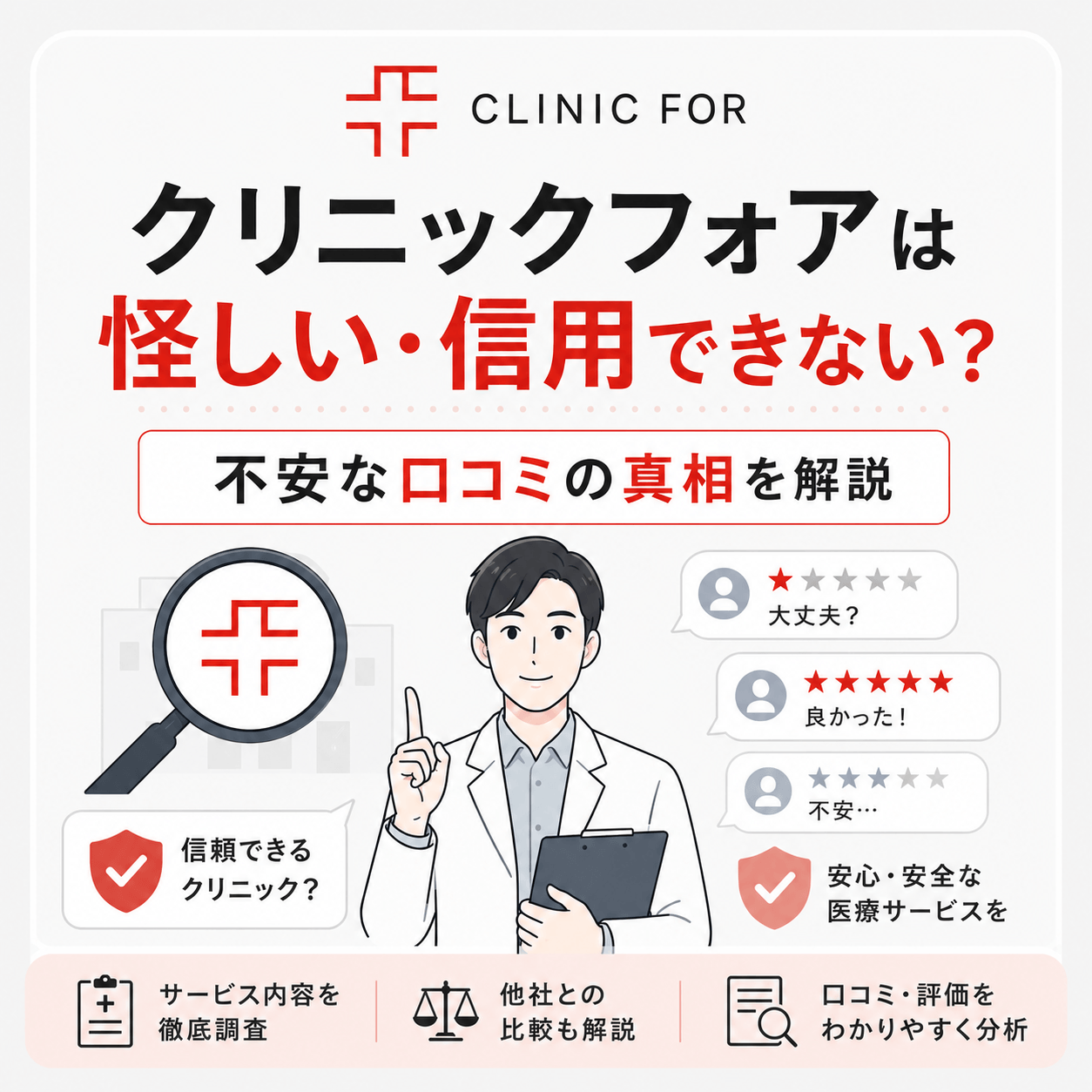 クリニックフォアの評判の真相を解説