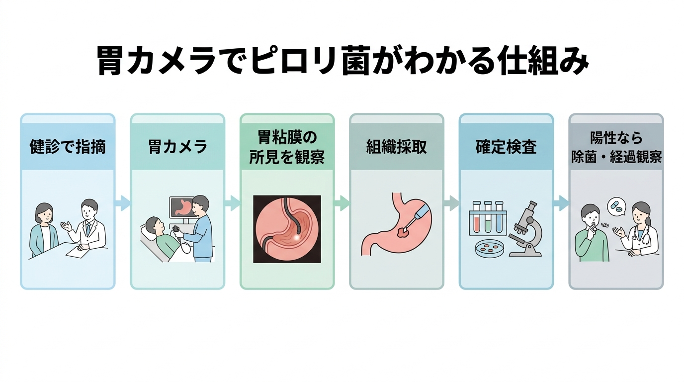 胃内視鏡検査でピロリ菌はわかる？検査方法から除菌・保険費用まで解説の解説画像